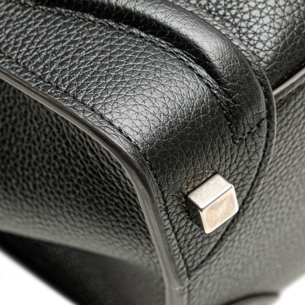 セリーヌ ラゲージ マイクロショッパー ハンドバッグ ブラック ドラムドカーフスキン レディース CELINE 【中古】