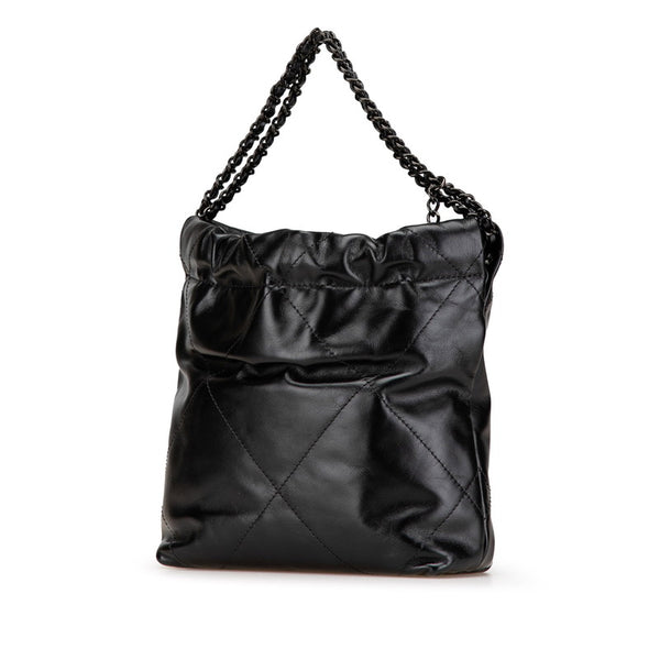 シャネル シャネル22 ミニ ハンドバッグ チェーンショルダーバッグ ブラック レザー レディース CHANEL 【中古】