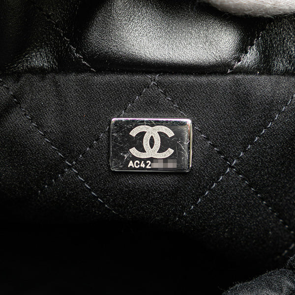 シャネル シャネル22 ミニ ハンドバッグ チェーンショルダーバッグ ブラック レザー レディース CHANEL 【中古】