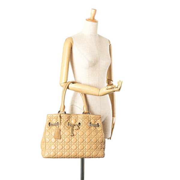 ディオール カナージュ レディディオール ハンドバッグ トートバッグ ブラウン ベージュ ラムスキン レディース Dior 【中古】