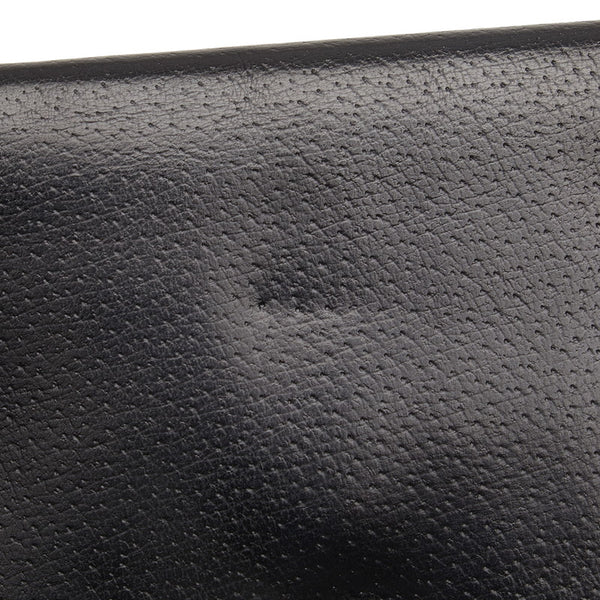 グッチ 長財布 035 ブラック シルバー レザー メンズ GUCCI 【中古】