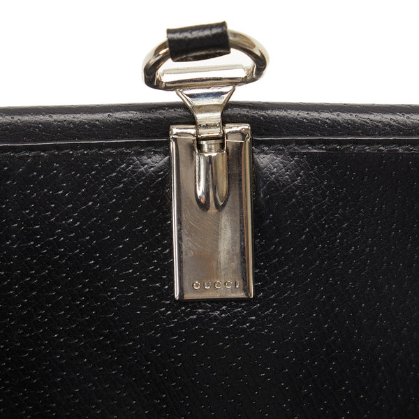 グッチ 長財布 035 ブラック シルバー レザー メンズ GUCCI 【中古】
