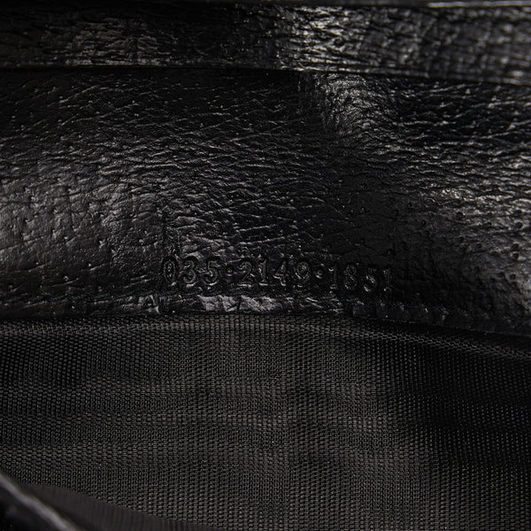 グッチ 長財布 035 ブラック シルバー レザー メンズ GUCCI 【中古】