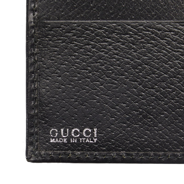 グッチ 長財布 035 ブラック シルバー レザー メンズ GUCCI 【中古】