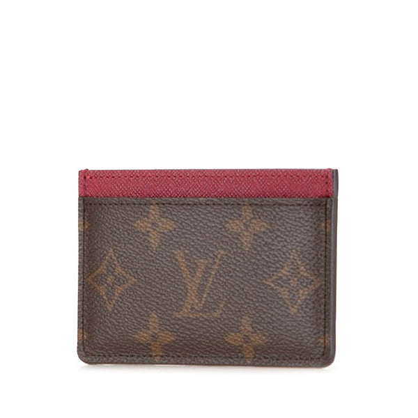 ルイ ヴィトン モノグラム ポルトカルト サーンプル カードケース M60703 ブラウン フューシャ PVC レザー レディース LOUIS VUITTON 【中古】