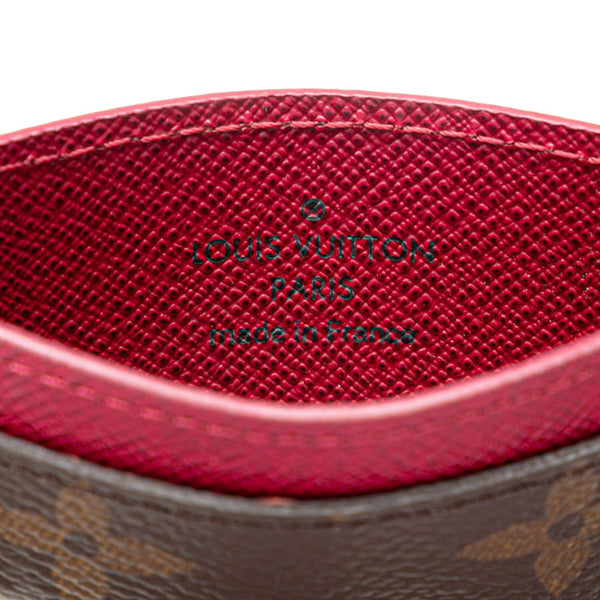 ルイ ヴィトン モノグラム ポルトカルト サーンプル カードケース M60703 ブラウン フューシャ PVC レザー レディース LOUIS VUITTON 【中古】