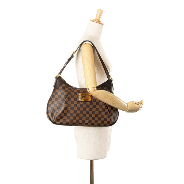 ルイ ヴィトン ダミエ テムズGM ショルダーバッグ N48181 ブラウン PVC レザー レディース LOUIS VUITTON 【中古】