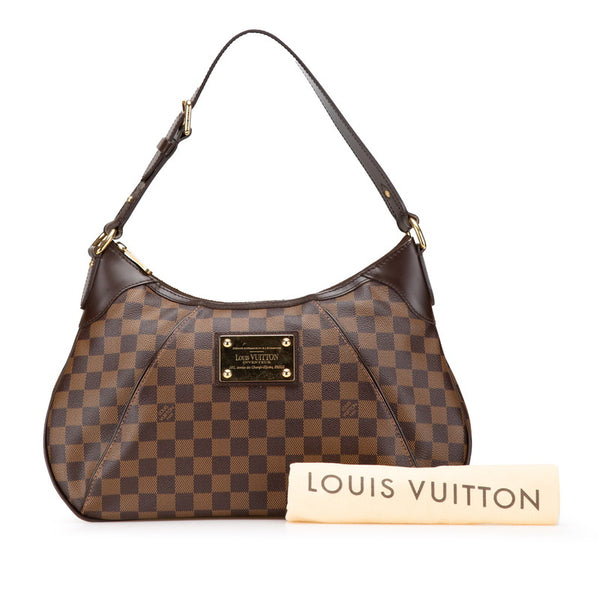 ルイ ヴィトン ダミエ テムズGM ショルダーバッグ N48181 ブラウン PVC レザー レディース LOUIS VUITTON 【中古】