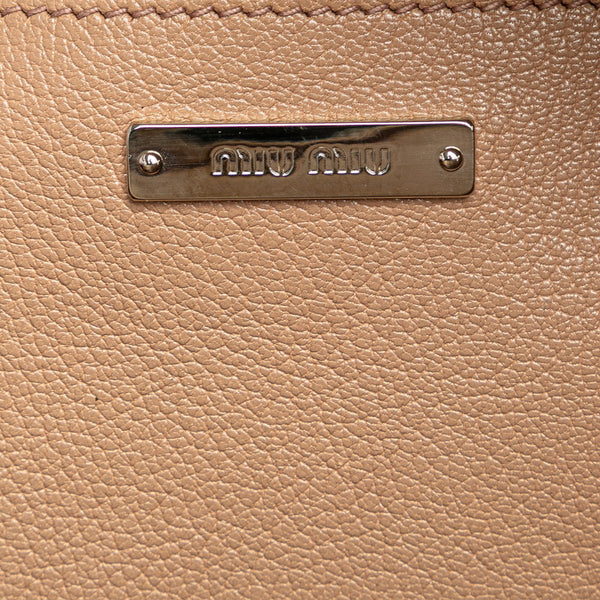 ミュウミュウ マドラス ハンドバッグ ショルダーバッグ 2WAY 5BB006 ベージュ レザー レディース MIUMIU 【中古】