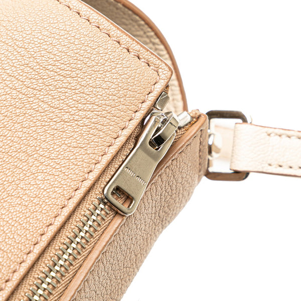 ミュウミュウ マドラス ハンドバッグ ショルダーバッグ 2WAY 5BB006 ベージュ レザー レディース MIUMIU 【中古】