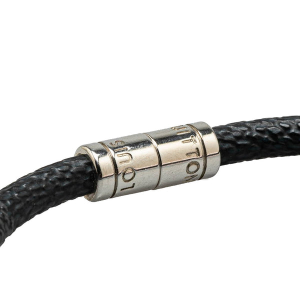 ルイ ヴィトン ダミエ グラフィット ブラスレ キープイット ブレスレット M6609E ブラック シルバー PVC メタル メンズ LOUIS VUITTON 【中古】