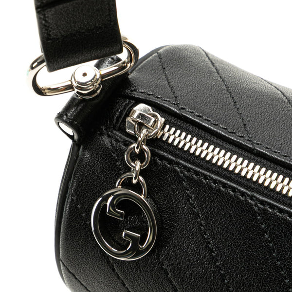 グッチ ブロンディ インターロッキングG ショルダーバッグ 760170 ブラック レザー レディース GUCCI 【中古】