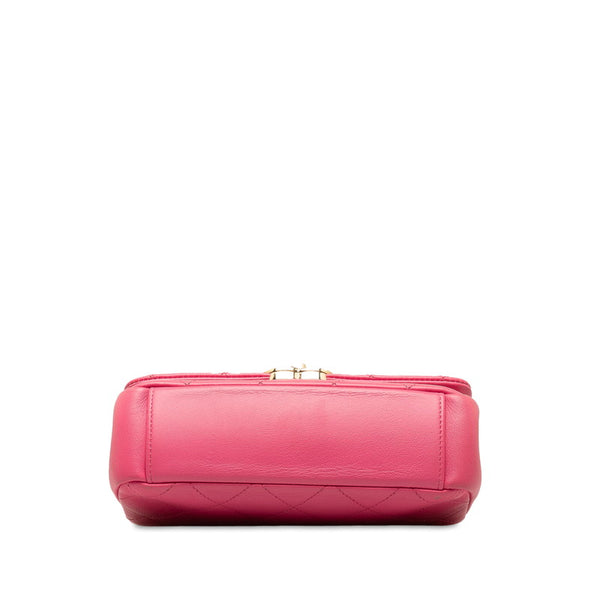 シャネル マトラッセ ココマーク 斜め掛け チェーン ショルダーバッグ ピンク レザー レディース CHANEL 【中古】