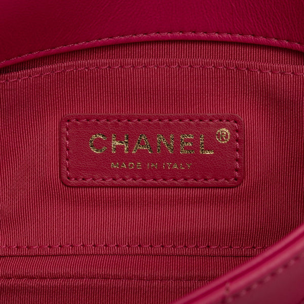 シャネル マトラッセ ココマーク 斜め掛け チェーン ショルダーバッグ ピンク レザー レディース CHANEL 【中古】