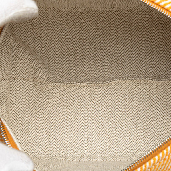 エルメス ブリッドアブラックPM ハンドバッグ オレンジ ブラウン ウール コットン レディース HERMES 【中古】