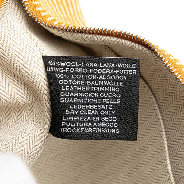 エルメス ブリッドアブラックPM ハンドバッグ オレンジ ブラウン ウール コットン レディース HERMES 【中古】