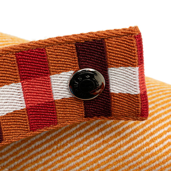 エルメス ブリッドアブラックPM ハンドバッグ オレンジ ブラウン ウール コットン レディース HERMES 【中古】