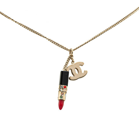 シャネル ココマーク リップ モチーフ ネックレス ゴールド メッキ レディース CHANEL 【中古】