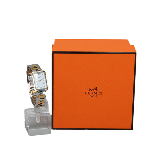 エルメス クロアジュール 腕時計 CR1.240 クオーツ ホワイト文字盤 ステンレススチール レディース HERMES 【中古】