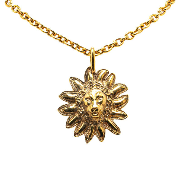 シャネル ライオン サン 太陽 モチーフ チェーン ネックレス ゴールド メッキ レディース CHANEL 【中古】