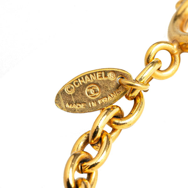 シャネル ライオン サン 太陽 モチーフ チェーン ネックレス ゴールド メッキ レディース CHANEL 【中古】