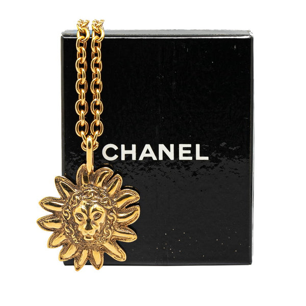 シャネル ライオン サン 太陽 モチーフ チェーン ネックレス ゴールド メッキ レディース CHANEL 【中古】