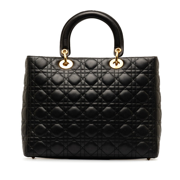 ディオール カナージュ レディディオール ハンドバッグ ショルダーバッグ 2WAY ブラック ゴールド レザー レディース Dior 【中古】