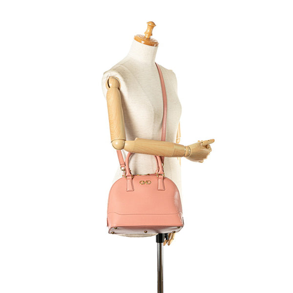 サルヴァトーレフェラガモ ガンチーニ ハンドバッグ ショルダーバッグ 2WAY サーモンピンク レザー レディース Salvatore Ferragamo 【中古】