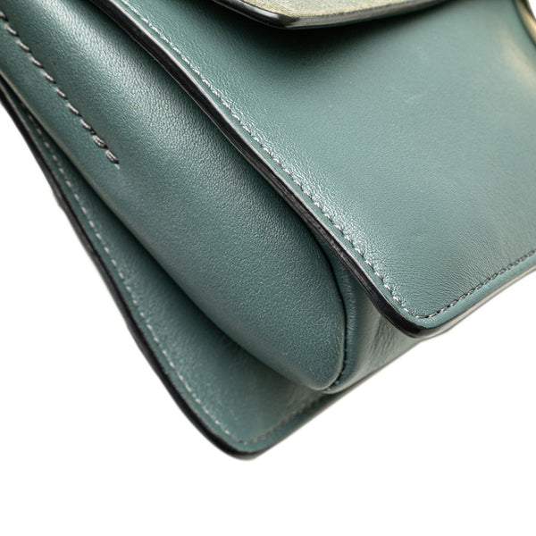 クロエ フェイ スモール 斜め掛け ショルダーバッグ ライトブルー スウェード レザー レディース Chloe 【中古】