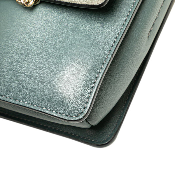 クロエ フェイ スモール 斜め掛け ショルダーバッグ ライトブルー スウェード レザー レディース Chloe 【中古】