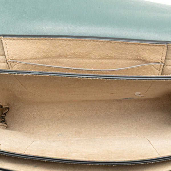 クロエ フェイ スモール 斜め掛け ショルダーバッグ ライトブルー スウェード レザー レディース Chloe 【中古】