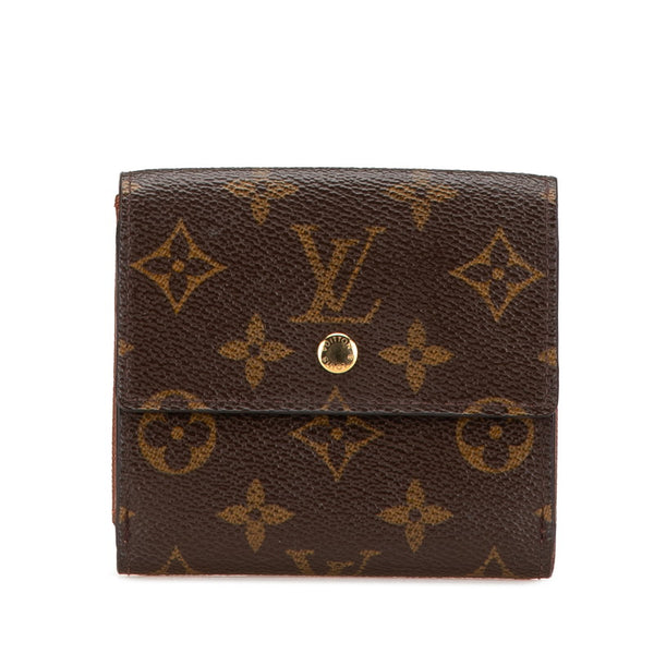 ルイ ヴィトン モノグラム ポルトフォイユ エリーズ 二つ折り財布 M61654 ブラウン PVC レザー レディース LOUIS VUITTON 【中古】