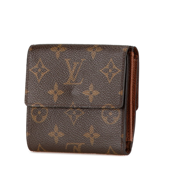 ルイ ヴィトン モノグラム ポルトフォイユ エリーズ 二つ折り財布 M61654 ブラウン PVC レザー レディース LOUIS VUITTON 【中古】