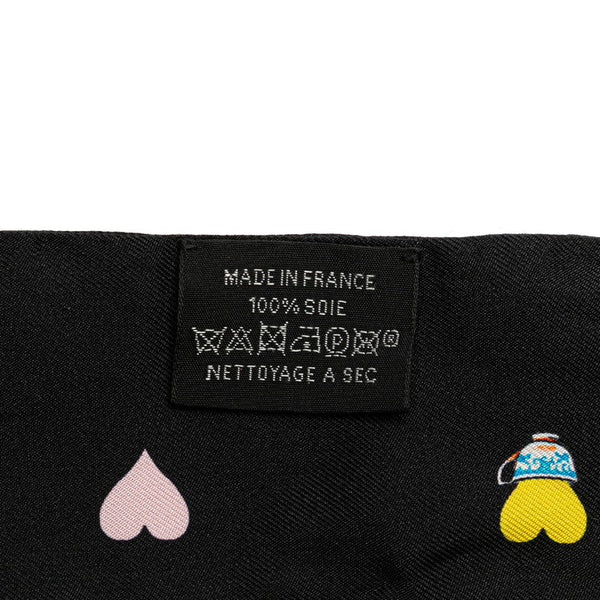 エルメス ツイリー Tea Time スカーフ ブラック マルチカラー シルク レディース HERMES 【中古】