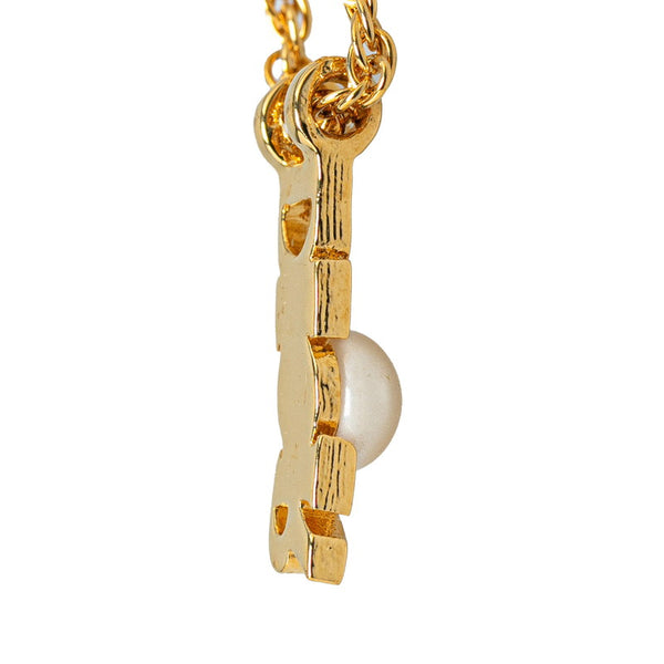 ディオール ロゴ ネックレス ゴールド メッキ レディース Dior 【中古】