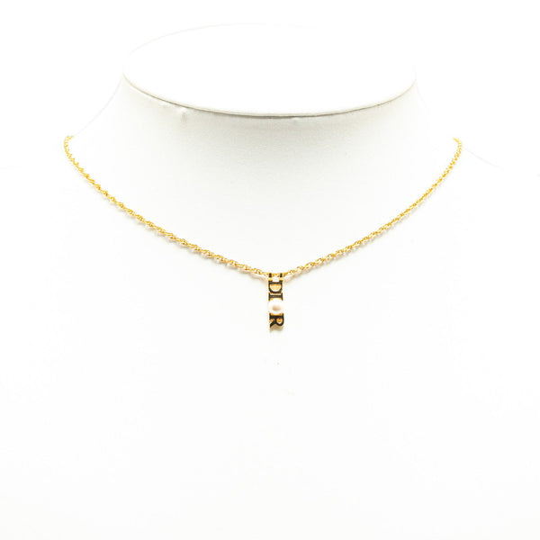 ディオール ロゴ ネックレス ゴールド メッキ レディース Dior 【中古】