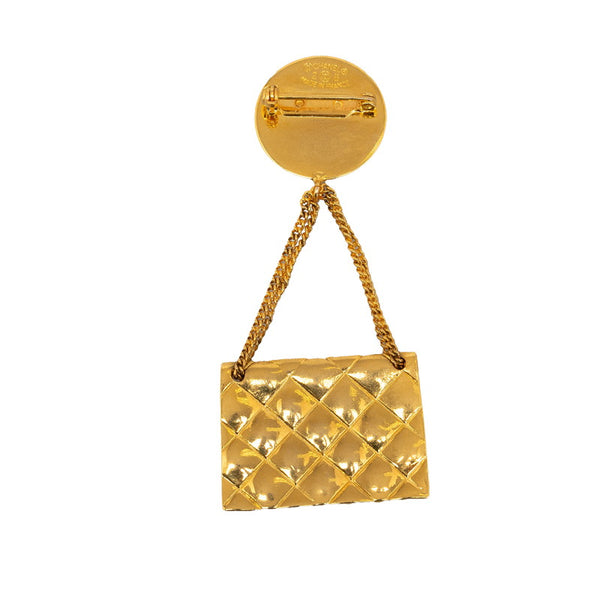 シャネル ヴィンテージ メダル ココスイング マトラッセ ココマーク ブローチ ゴールド メッキ レディース CHANEL 【中古】
