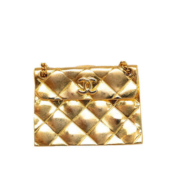 シャネル ヴィンテージ メダル ココスイング マトラッセ ココマーク ブローチ ゴールド メッキ レディース CHANEL 【中古】