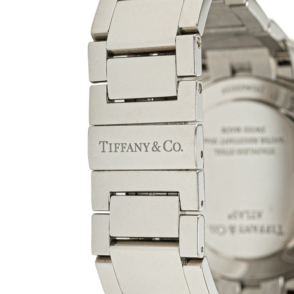 ティファニー アトラス 2ハンド 腕時計 34875987 クオーツ ブラック文字盤 ステンレススチール メンズ TIFFANY&Co. 【中古】