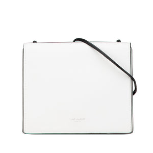 サンローラン 斜め掛け ミニ ショルダーバッグ ブラック ホワイト レザー レディース SAINT LAURENT 【中古】