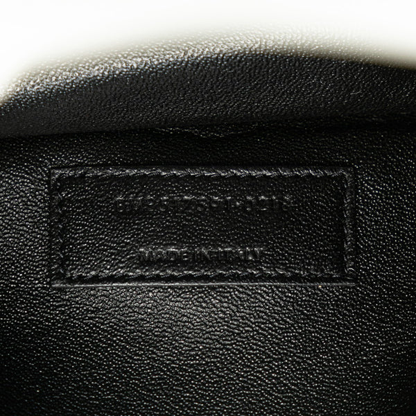 サンローラン 斜め掛け ミニ ショルダーバッグ ブラック ホワイト レザー レディース SAINT LAURENT 【中古】
