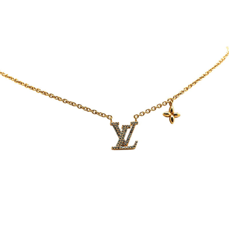 ルイ ヴィトン コリエ LVアイコニック ラインストーン ネックレス M00596 ゴールド メッキ レディース LOUIS VUITTON 【中古】