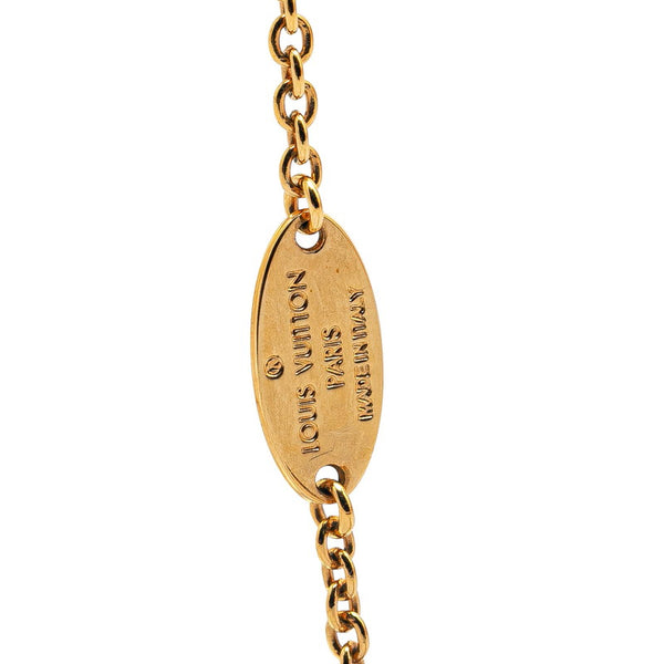 ルイ ヴィトン コリエ LVアイコニック ラインストーン ネックレス M00596 ゴールド メッキ レディース LOUIS VUITTON 【中古】