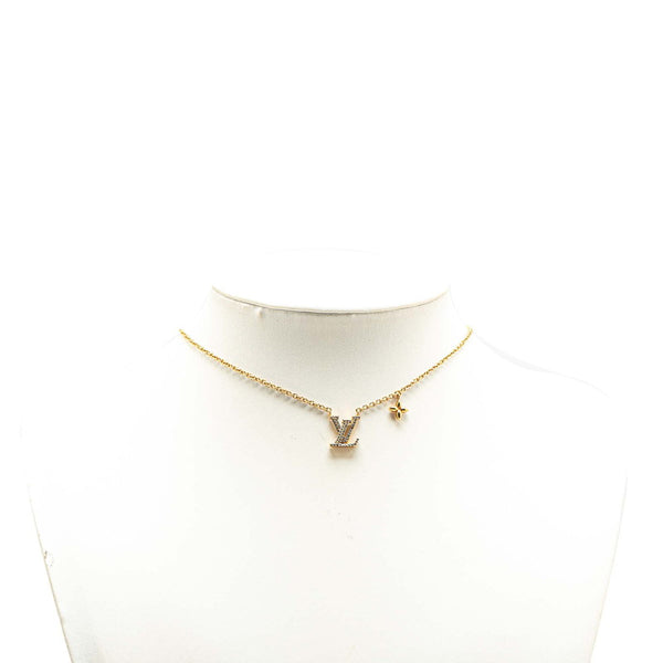 ルイ ヴィトン コリエ LVアイコニック ラインストーン ネックレス M00596 ゴールド メッキ レディース LOUIS VUITTON 【中古】