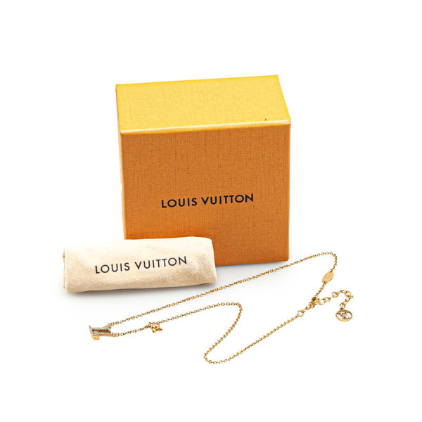 ルイ ヴィトン コリエ LVアイコニック ラインストーン ネックレス M00596 ゴールド メッキ レディース LOUIS VUITTON 【中古】