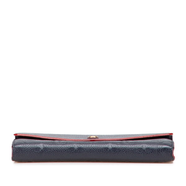 ルイ ヴィトン モノグラム アンプラント ポルトフォイユエミリー 長財布 M69417 マリーヌルージュ ネイビー レザー レディース LOUIS VUITTON 【中古】