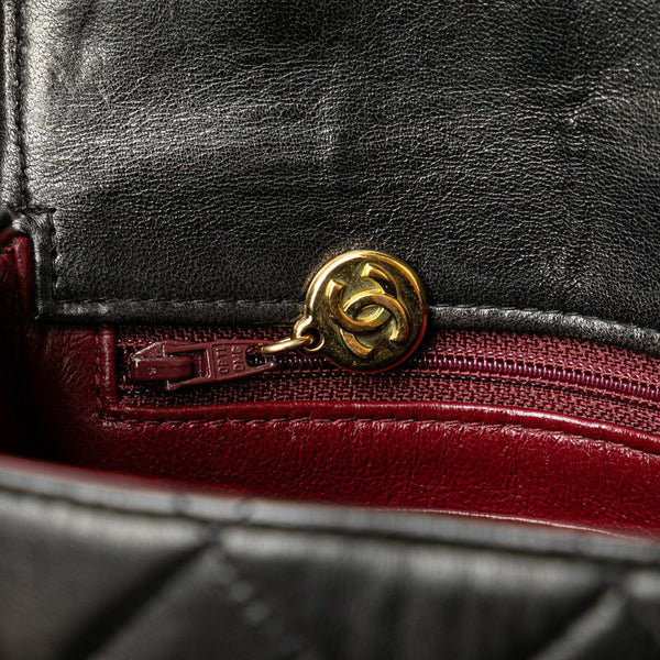 シャネル マトラッセ ココマーク チェーン ショルダーバッグ ブラック ラムスキン レディース CHANEL 【中古】