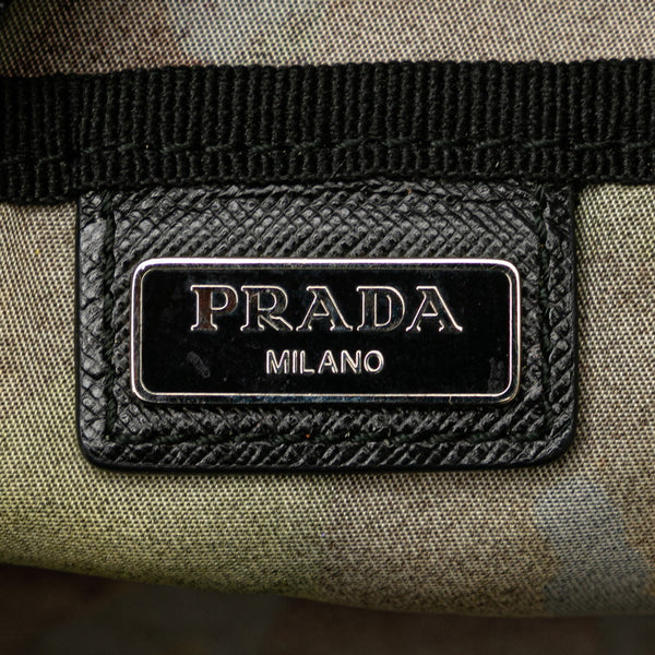 プラダ 三角ロゴプレート カモフラージュ 迷彩 ポーチ カーキ マルチカラー ナイロン レディース PRADA 【中古】