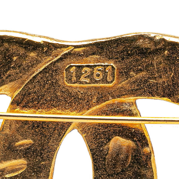 シャネル ココマーク ラウンド 編み込み ブローチ ゴールド メッキ レディース CHANEL 【中古】