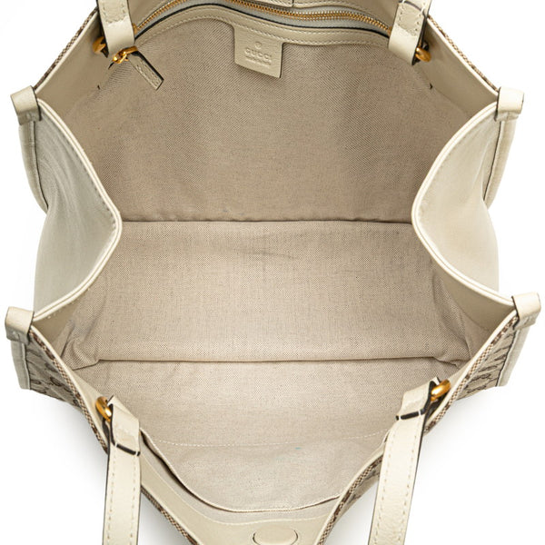 グッチ GGキャンバス ホースビット1955 トートバッグ 623694 ベージュ ホワイト キャンバス レザー レディース GUCCI 【中古】